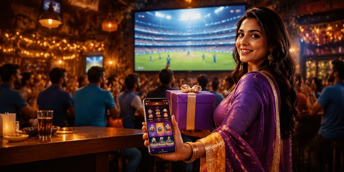 Night market in India showing people enjoying cricket betting and lottery