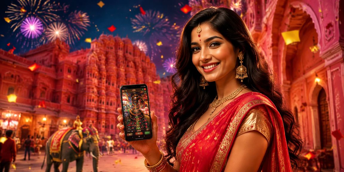 Vibrant mobile casino interface with red and gold colors in Jaipur