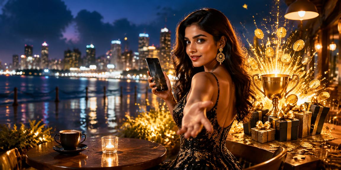 Mobile Teen Patti gameplay in Mumbai with neon casino signs